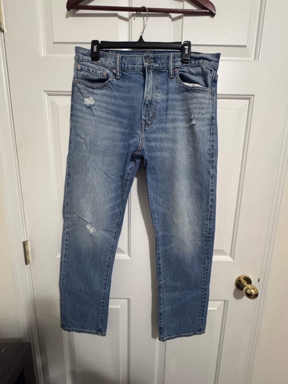American Eagle Outfitters Light Blue Distressed Straight Jeans